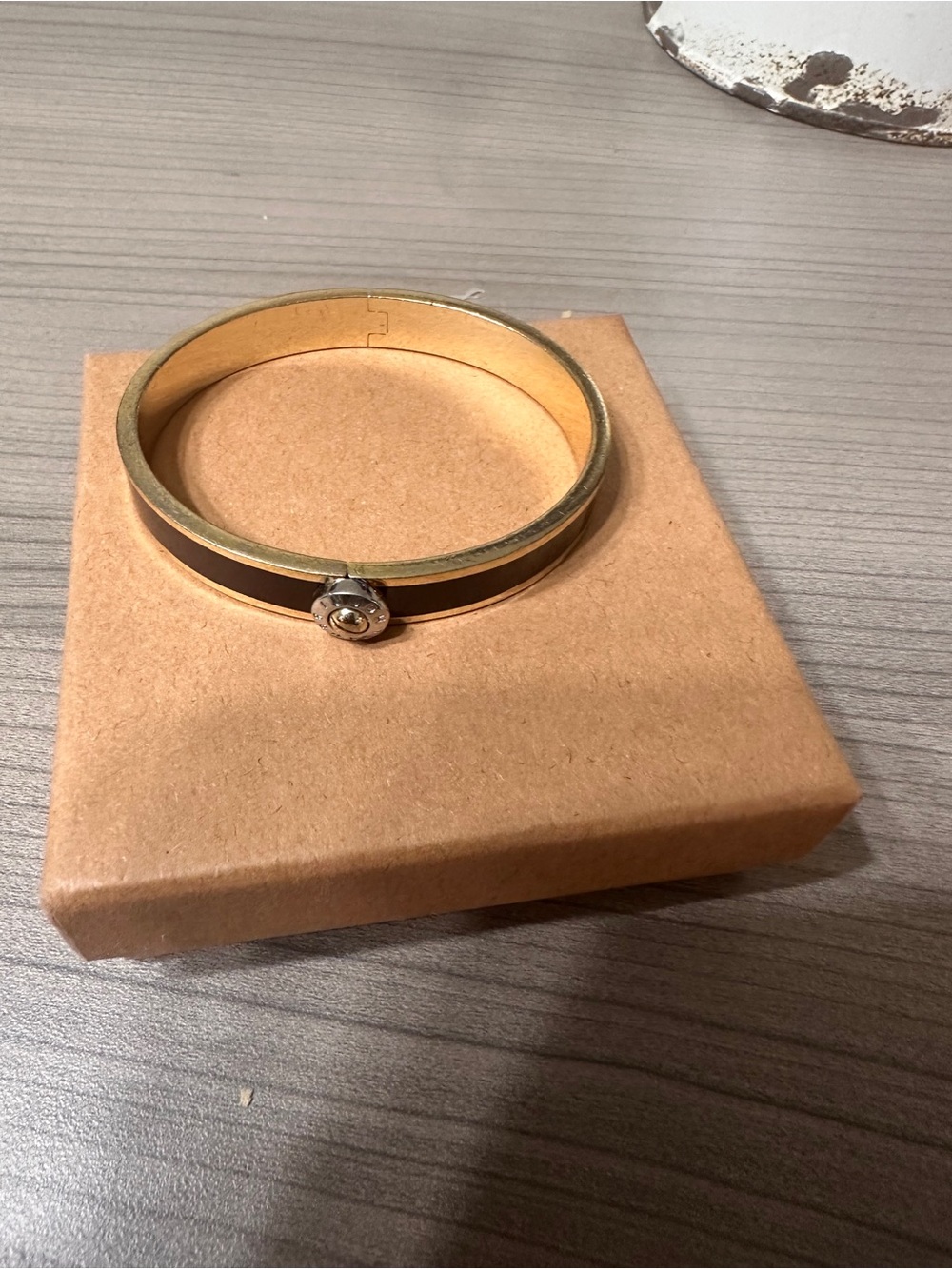 henri bendel Gold-Tone Bracelet with Black Enamel Accent
